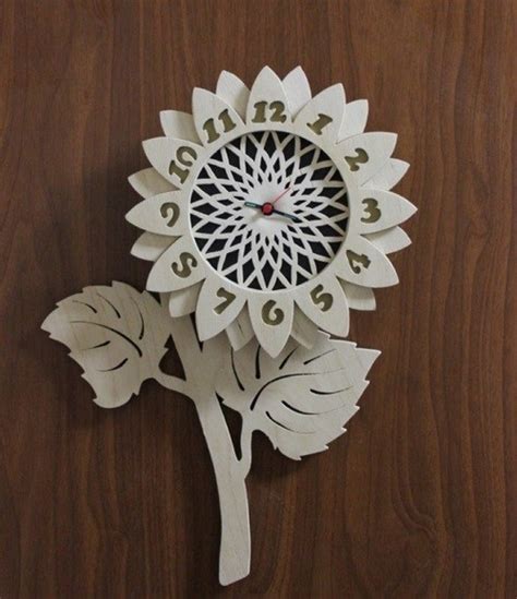 Sunflower Wooden Clock Laser Cut Cdr File Vectors File