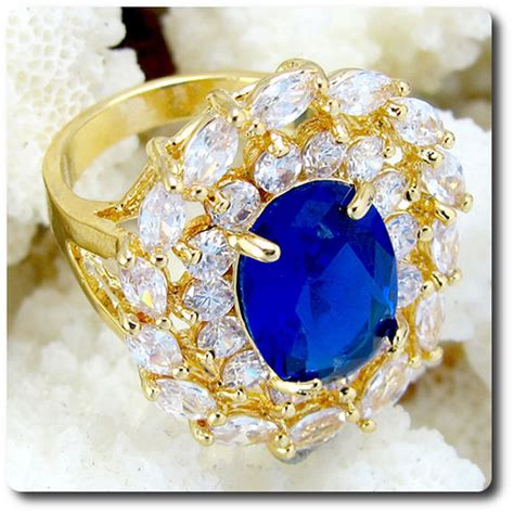 Croix bleu saphir simulé belle bague nouvelle bande en argent sterling.925 taille 9. BAGUE SAPHIR BLEU