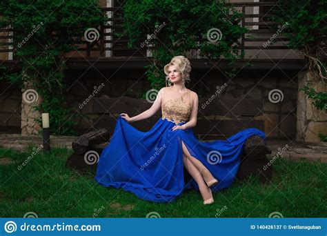 fashion model woman posing sexy wearing long evening dress stock image image of gown