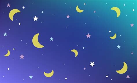 Cielo Nocturno Con Fondo De Pantalla De Luna Y Estrella Noche Galaxia