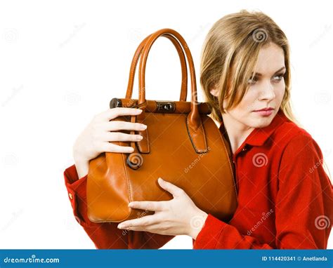 woman protecting her handbag stock image image of protect expensive 114420341