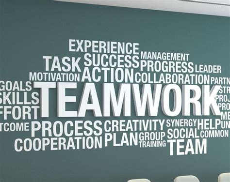 Teamwork Makes The Dreamwork 3d Office Wall Art Typography Decor