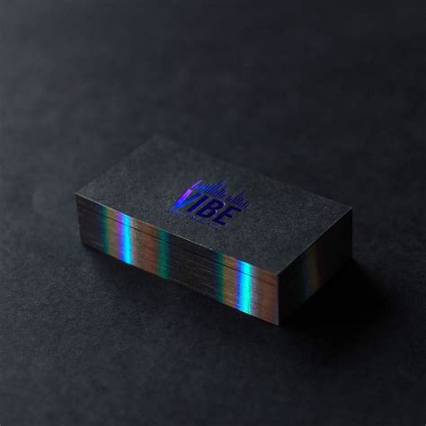 This is the classic look of most business cards. holographic foil edge | Business card design black ...