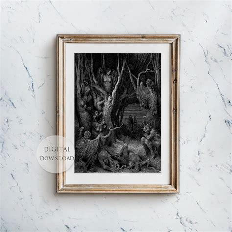 Gustave Dore Harpies Forest Of Suicides Mental Health Etsy