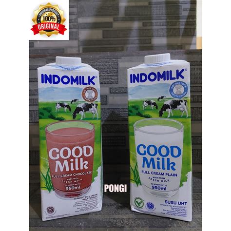 Jual Susu Indomilk Uht Full Cream Plain Coklat 950 Ml Shopee Indonesia