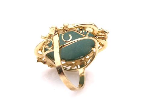 Lot 14k Yellow Gold Turquoise Cabochon Ring