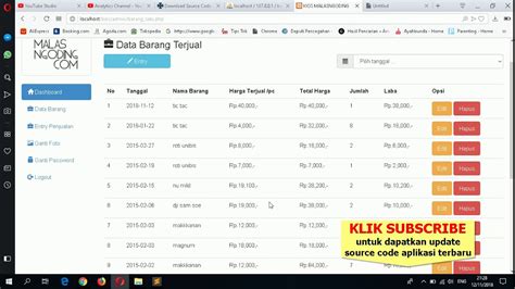 Source Code Aplikasi Penjualan Sederhana Menggunakan Php Youtube