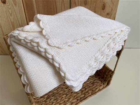 Merino Wool Knit Baby Blanket Merino Baby Blanket Natural Etsy