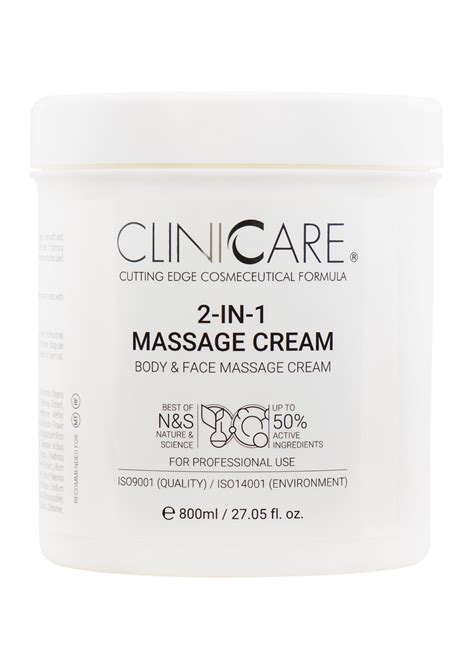 cliniccare 2 in 1 massage cream 800ml royal cosmed group