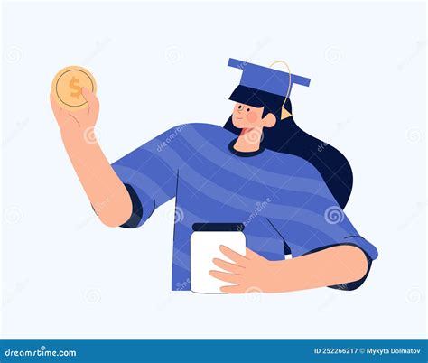 Financial Education Illustration Student Characters Investing Money In