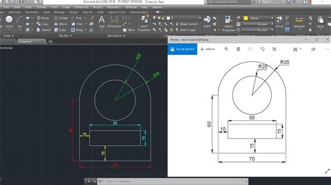 Autocad Practice Drawing 1 For Beginners Youtube