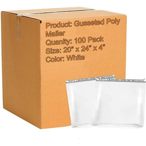 100 Pack Large Poly Mailers 20 X 24 X 4 Gusseted Poly Mailer Xx Large
