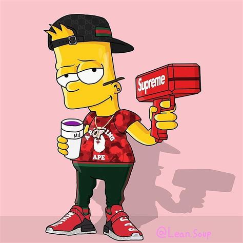 Lean Bart Simpson On Dog En 2020 Bart Simpson In Red Hd Phone