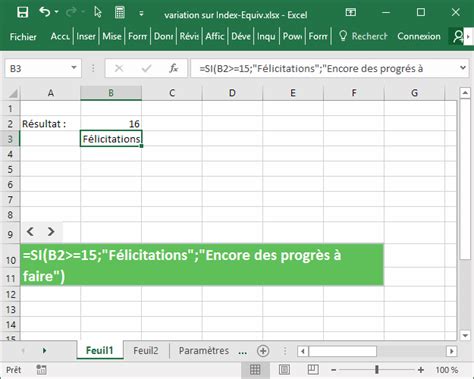 Exemple ultra simple de la fonction SI XLérateur