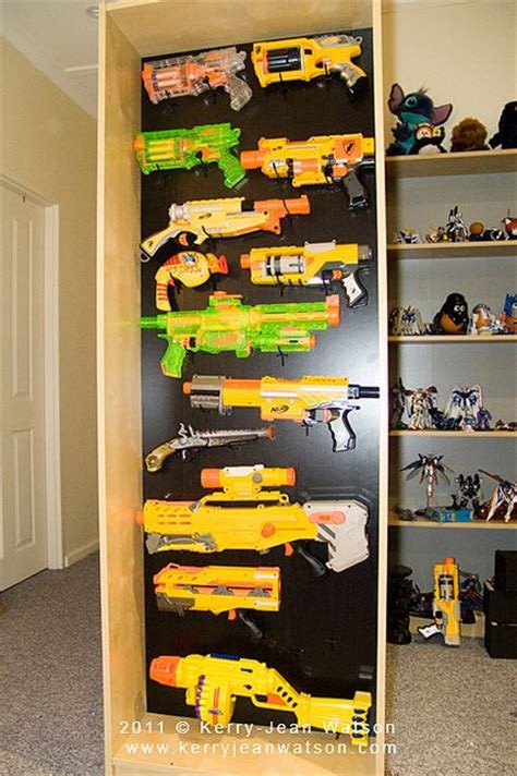Nerf gun wire rack wire racks and shelves make a nifty storage option that can be repurposed for other collections once the nerf phase passes. Wall Gun Rack Ideas - WoodWorking Projects & Plans