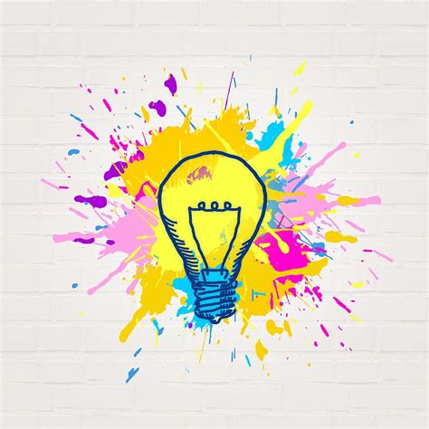 Painted Lightbulb Creativity Imagination Concept Abstract Bulb