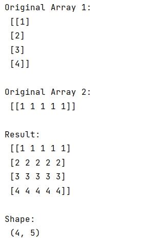 Python How To Multiply Two Vector And Get A Matrix