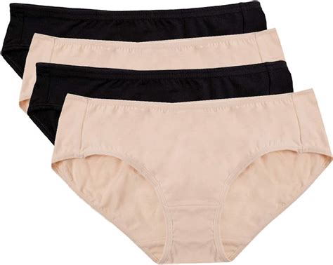 Hesta Women S Organic Cotton Basic Panties Underwear 4 Pack Amazon Ca