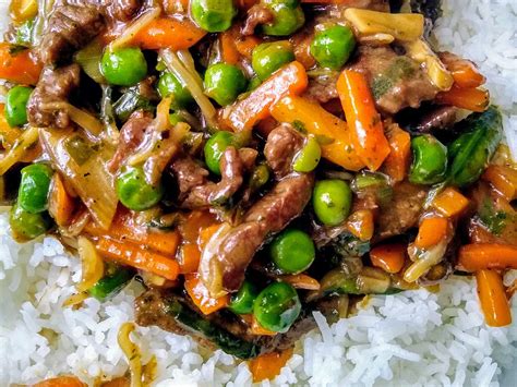 Chinesische Rindfleischpfanne Mit Gem Se Und Basmati Reis Von