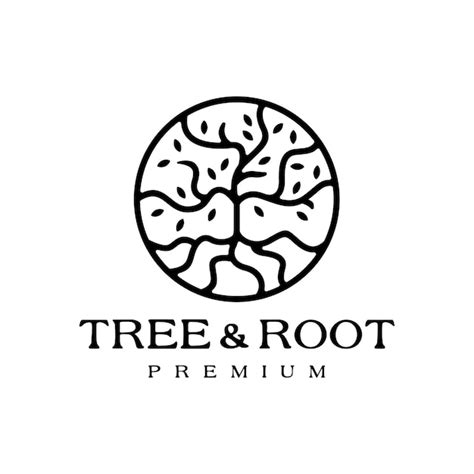 Premium Vector Tree Root Leaf Round Circle Logo