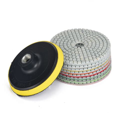 9pcs Wet Dry Diamond Polishing Pad 4 Inch Set With Backer Pad For