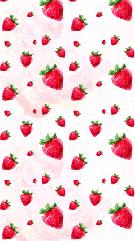 Kawaii Cute Strawberry Wallpaper