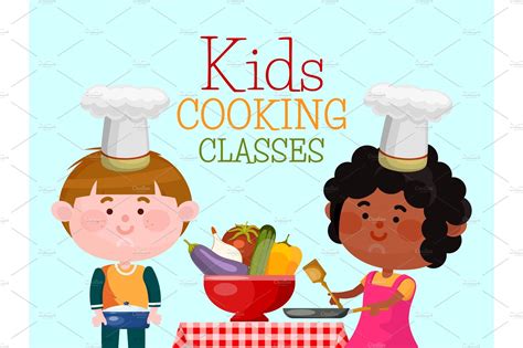 Chefs Kids Cooking Classes Vector Vector Graphics ~ Creative Market