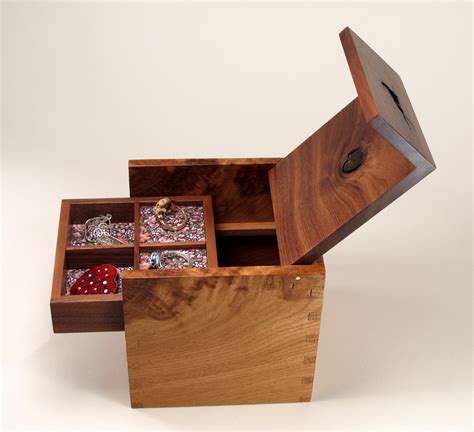 Jm Craftworks Small Jewelry Box Of Reclaimed Knotty Walnut And Knotty