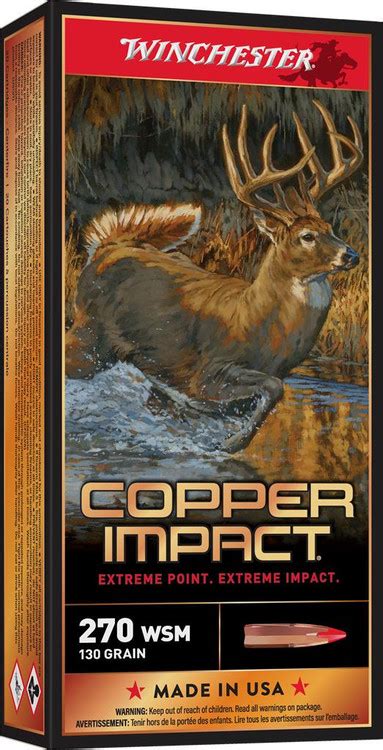 Winchester Copper Impact 270 Wsm 130 Grain Cep 3215 Fps 20 Rounds