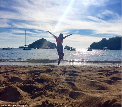 Lea Michele Whips Off Her Bikini Top As She Takes In Mexico From