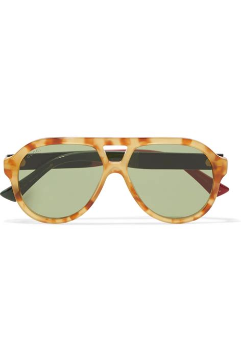 gucci oversized aviator style acetate sunglasses