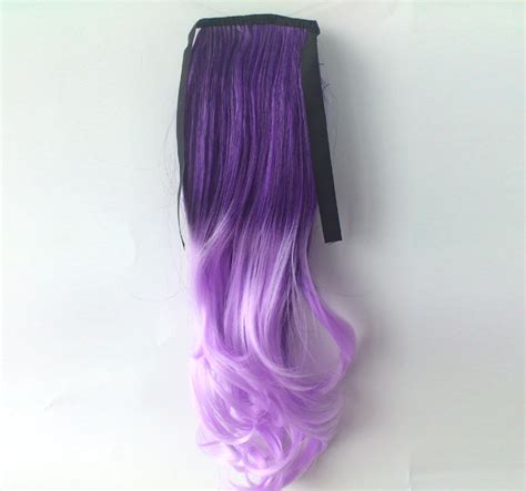 Ombre Colorful Ponytail Wavy 06 Deep Purplelight Purple