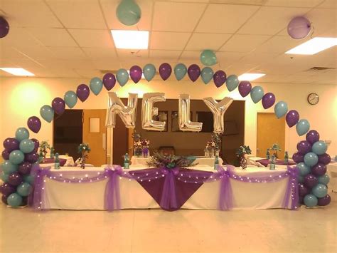 Smoothly and everything is perfect to the party girl. Main table decorations for Quinceanera court | Quinceanera | Pinterest | Balloon decorations ...