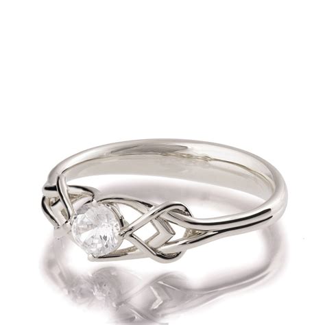 Celtic Engagement Ring 18k White Gold And Diamond Engagement Etsy