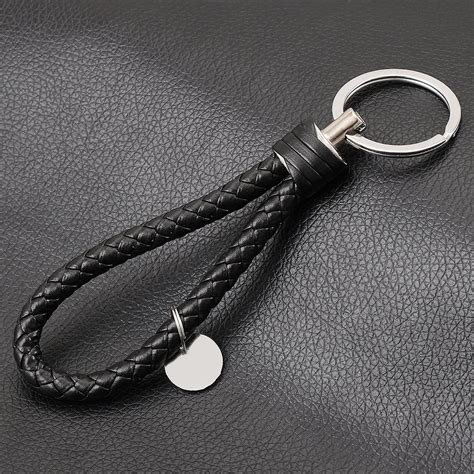 Car Stylingcar Keychain Braided Leather Zinc Alloy Key Chain Car Key