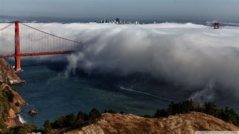 Golden Bridge Usa Bridge Clouds Golden Gate Bridge City Hd