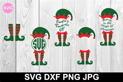 Free Elf Legs And Monogram SVG File Christmas Svg Files Svg