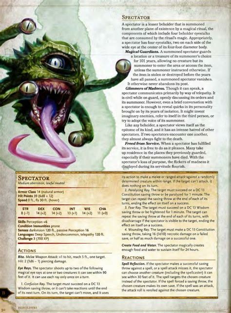 Spectator 5e Dnd Monsters Dnd Dragons Dungeons And Dragons Homebrew