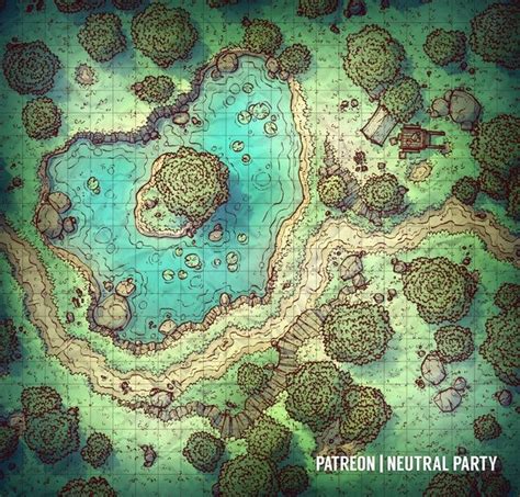 Pondside Camp Battlemaps Dnd World Map Dungeon Maps Forest Map