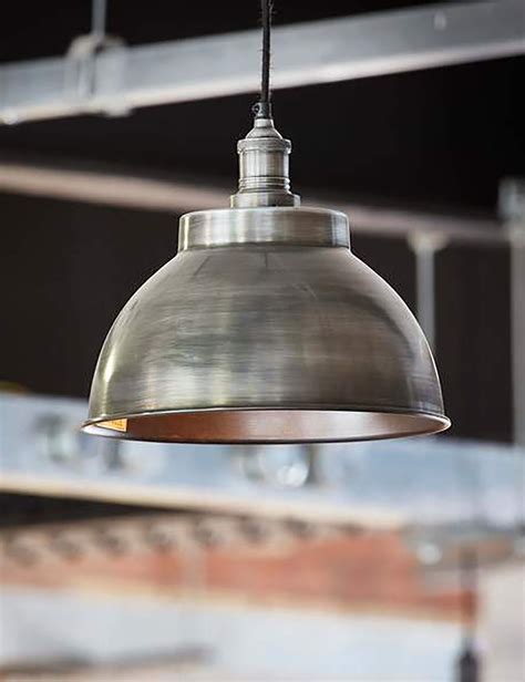 Industrial Brooklyn Dome Pewter Pendant Light By Industville Pewter