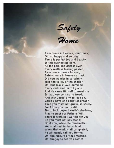 Safely Home Poems Of Comfort Pinterest