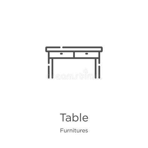 Table Icon Vector From Furnitures Collection Thin Line Table Outline