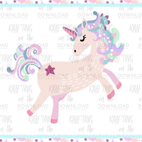Unicorn Clipart Pink Glitter Unicorn Clip Art Princess Pastel Etsy