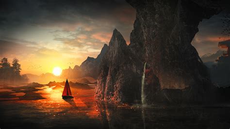 Harmony Boat Creative Background Hd Artist 4k Wallpapers Images