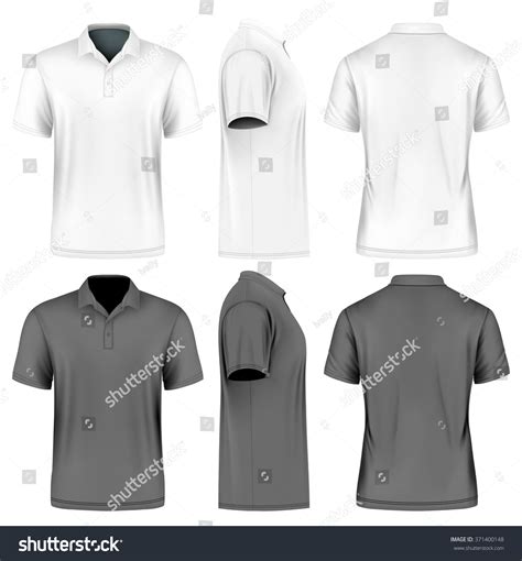 Download Men'S Slim-Fitting Short Sleeve Polo Shirt. Front, Back ...