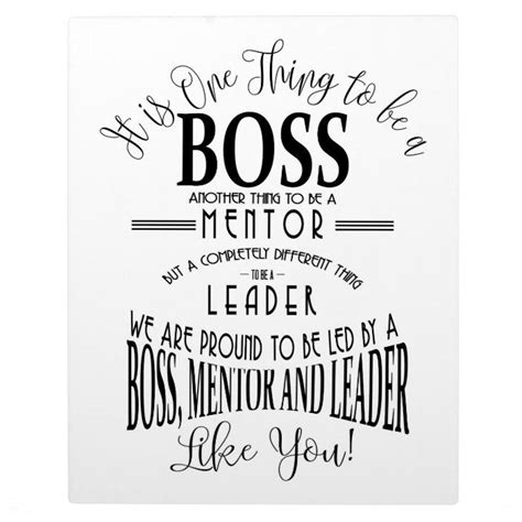 Boss Thank You Boss Awesome Boss Plaque Boss Day Quotes