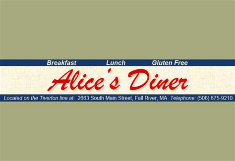 Alices Diner Fall River Menus