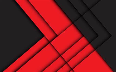 Download Wallpapers 4k Material Design Black And Red