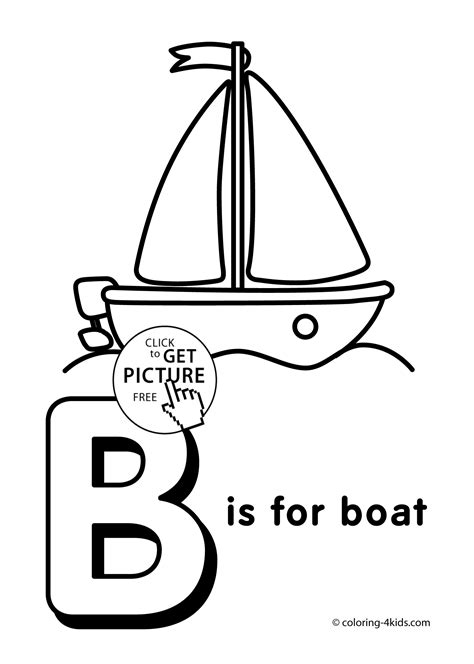 Letter B coloring pages of alphabet (B letter words) for kids, printable | Alphabet coloring