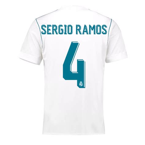 Adidas Synthetic Real Madrid Cf 2017 2018 Sergio Ramos Home T Shirt In